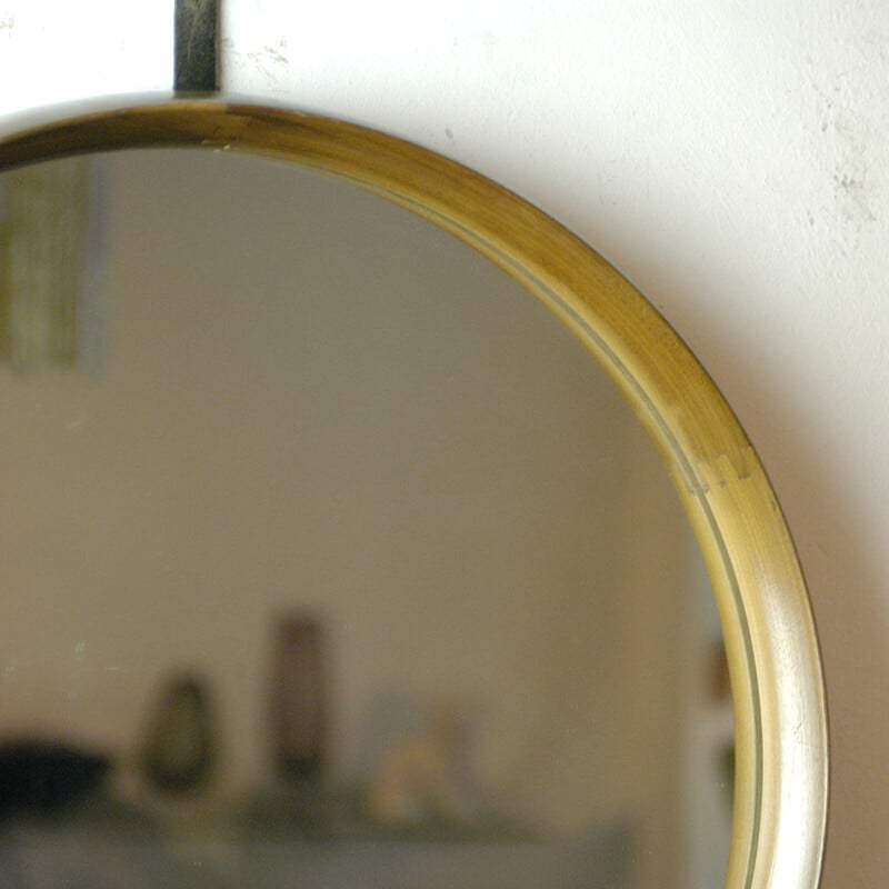 Espelho de parede circular moderno dinamarquês - 1960