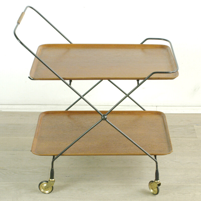 Scandinavian Teak Folding Serving Trolley - 1960s