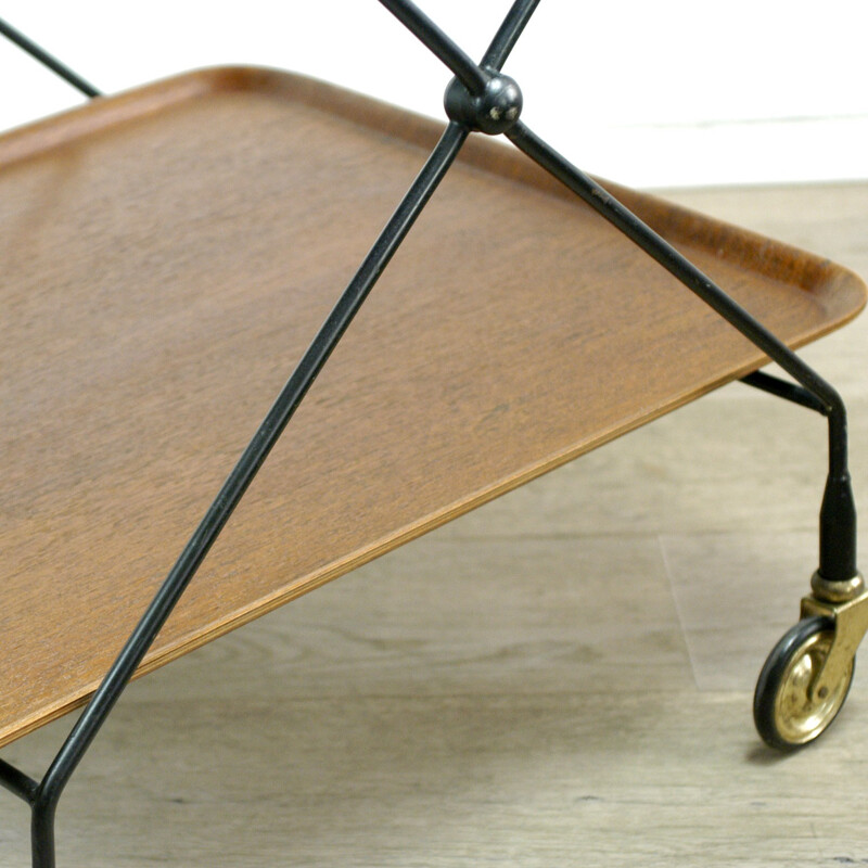 Scandinavian Teak Folding Serving Trolley - 1960s