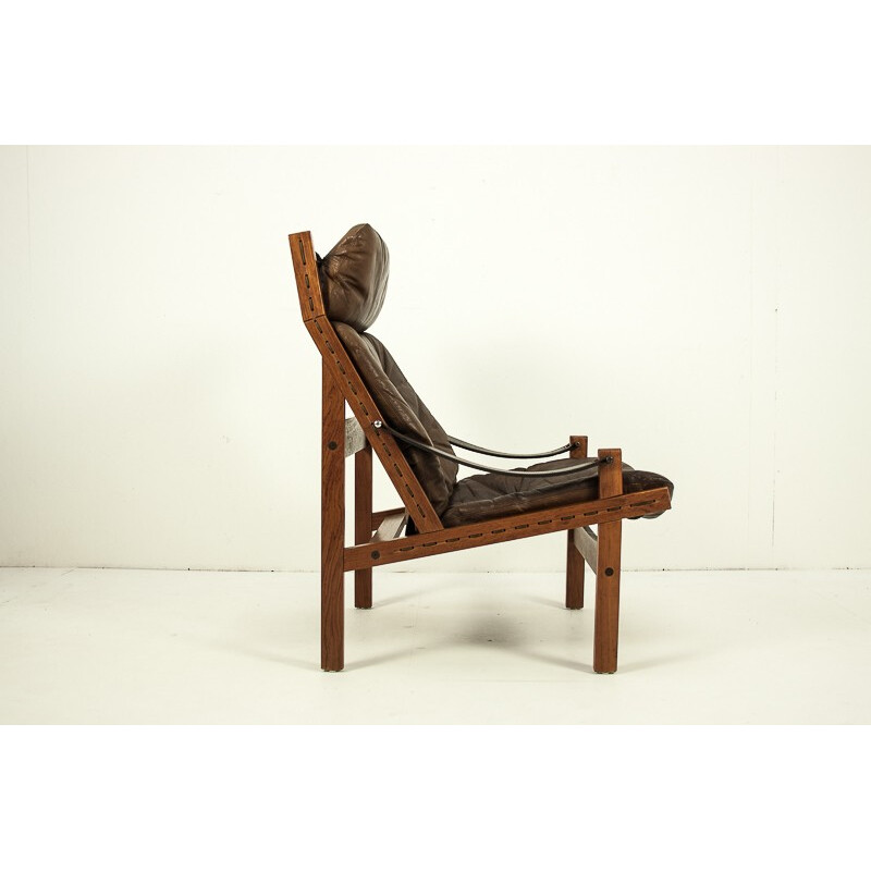 Easy chair in leather, Torbjorn AFDAL - 1960s