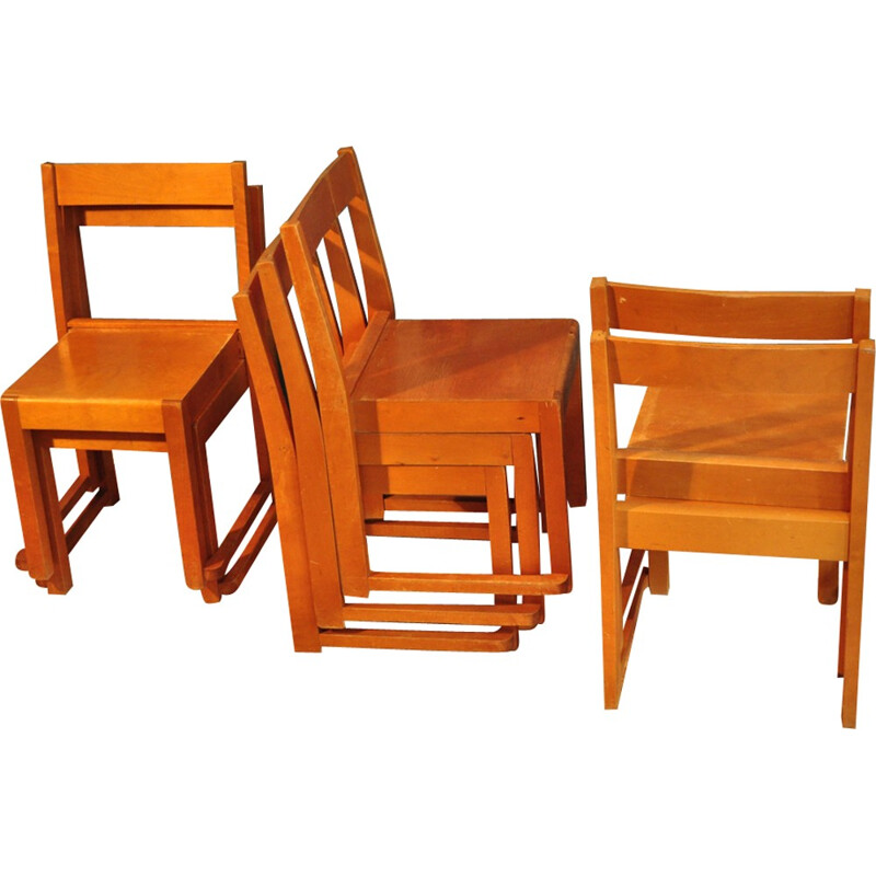 Suite de 6 chaises pour enfants par Sven Markelius - 1930