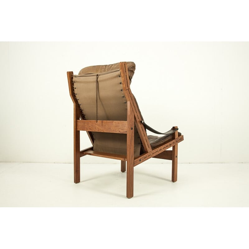 Easy chair in leather, Torbjorn AFDAL - 1960s
