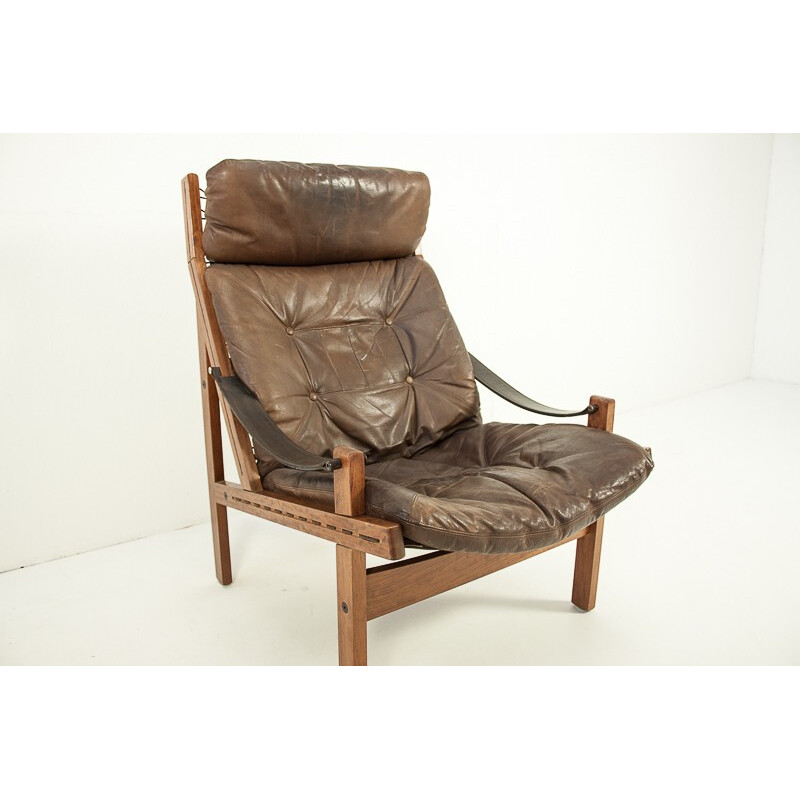 Easy chair in leather, Torbjorn AFDAL - 1960s
