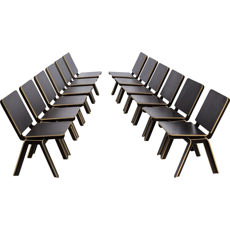 Suite de 12 Chaises "Stek" de Luc Brinkman & Ennio Vincenzoni pour Het Hoofdkwartier -  1990