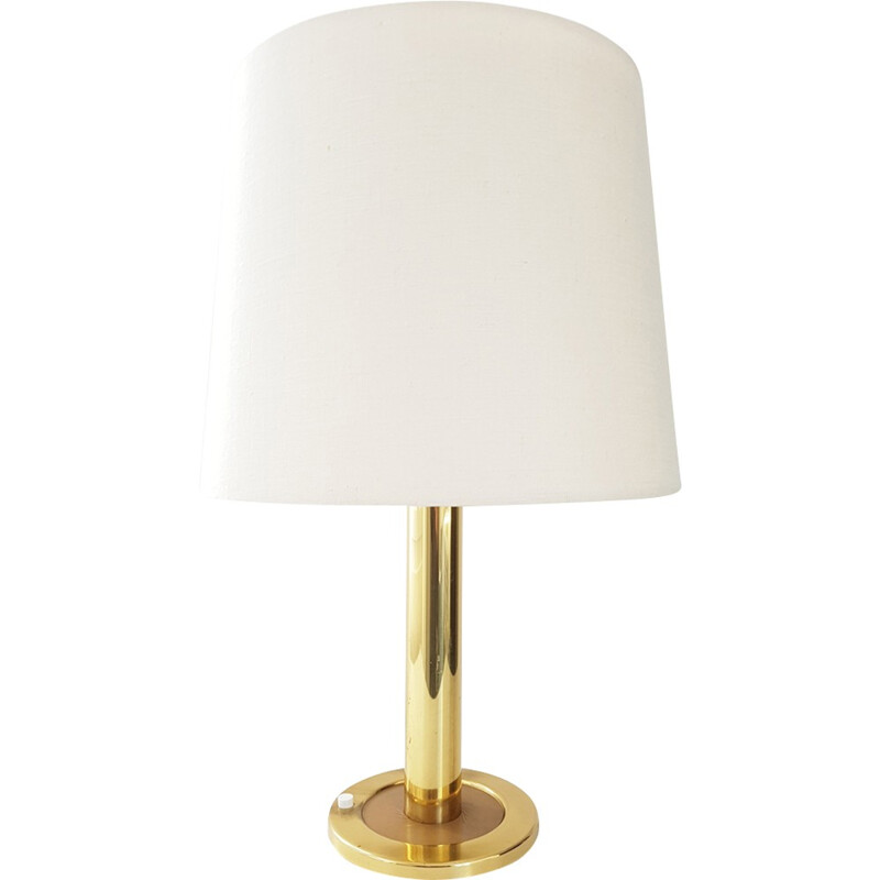 Lampada da tavolo vintage con base scorrevole in ottone dorato, 1970