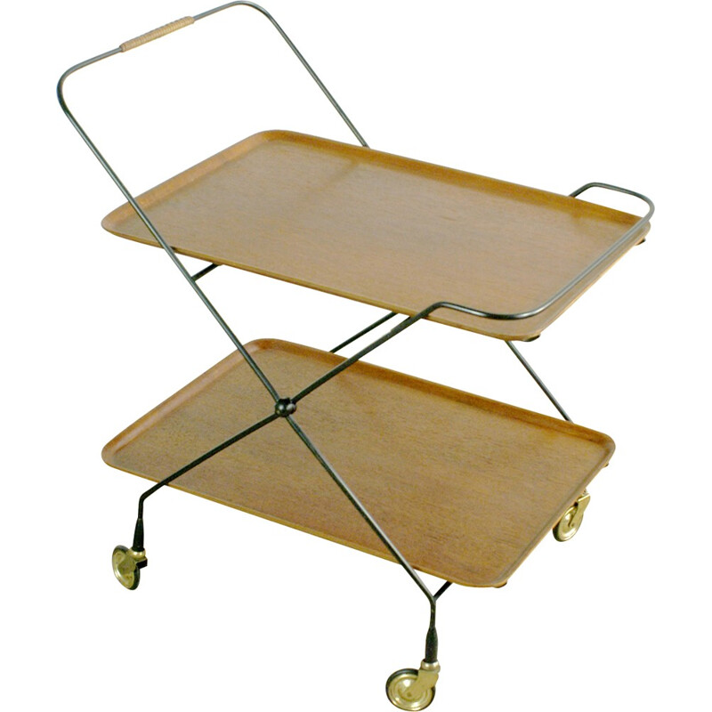 Scandinavian Teak Folding Serving Trolley - 1960s