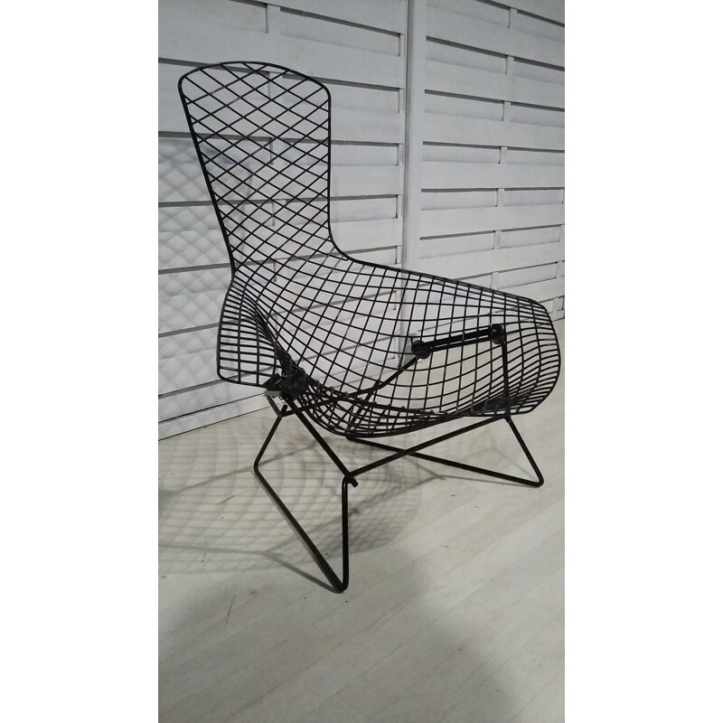 Black vintage "Bird" chair by Harry Bertoia for Knoll - 1970s