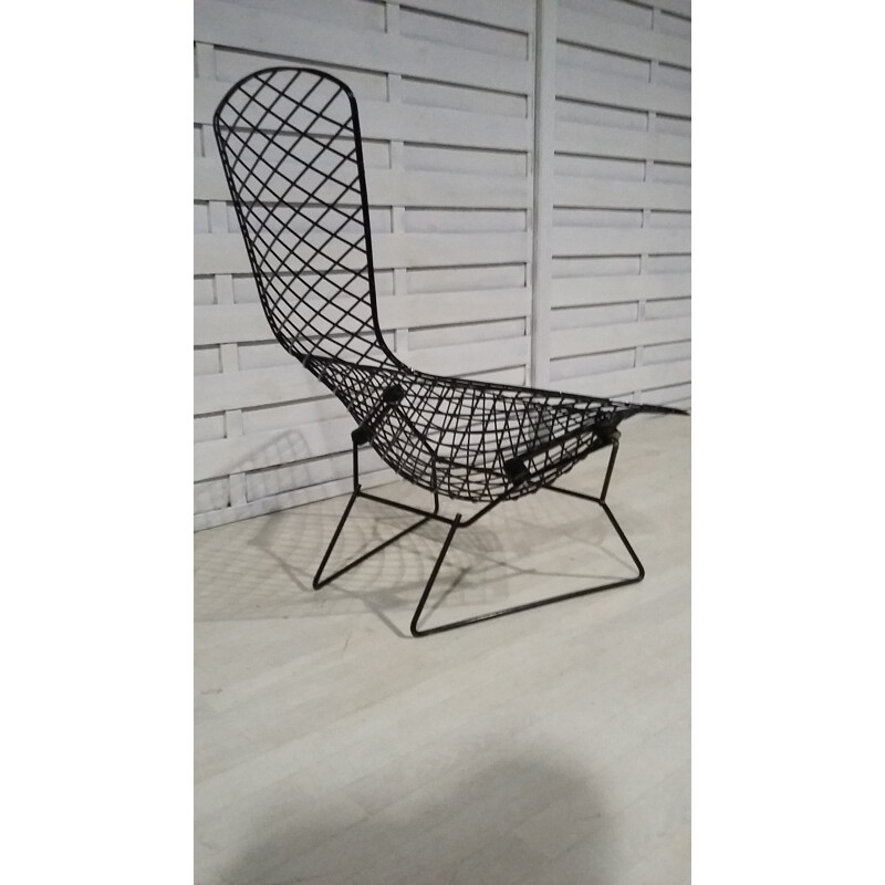 Black vintage "Bird" chair by Harry Bertoia for Knoll - 1970s