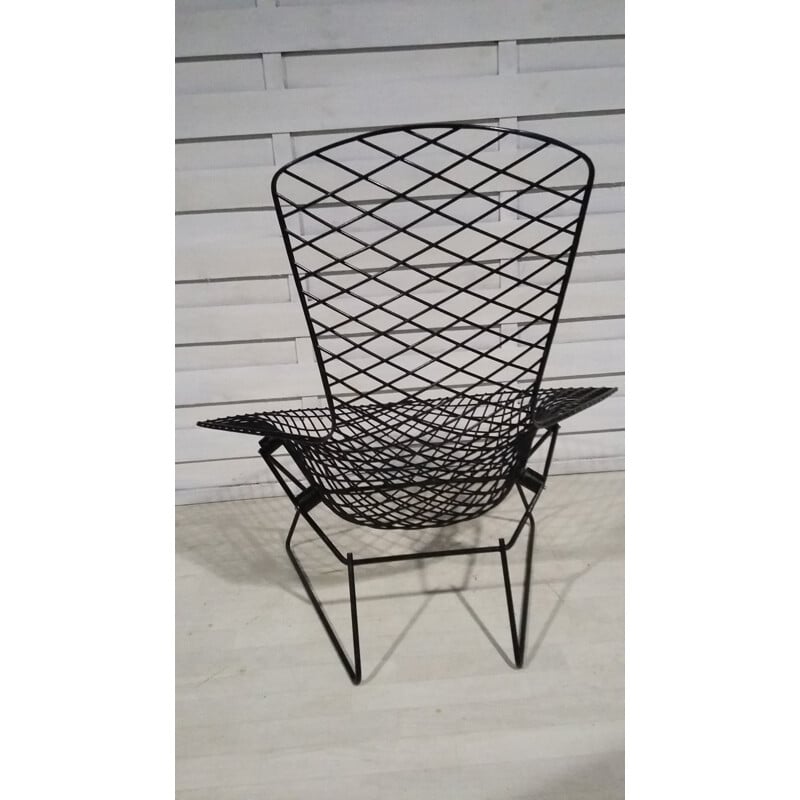 Black vintage "Bird" chair by Harry Bertoia for Knoll - 1970s