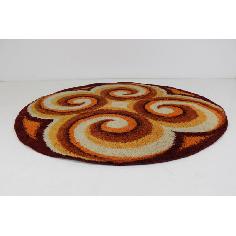 Mid Century Scandinavian design round carpet - 1960s