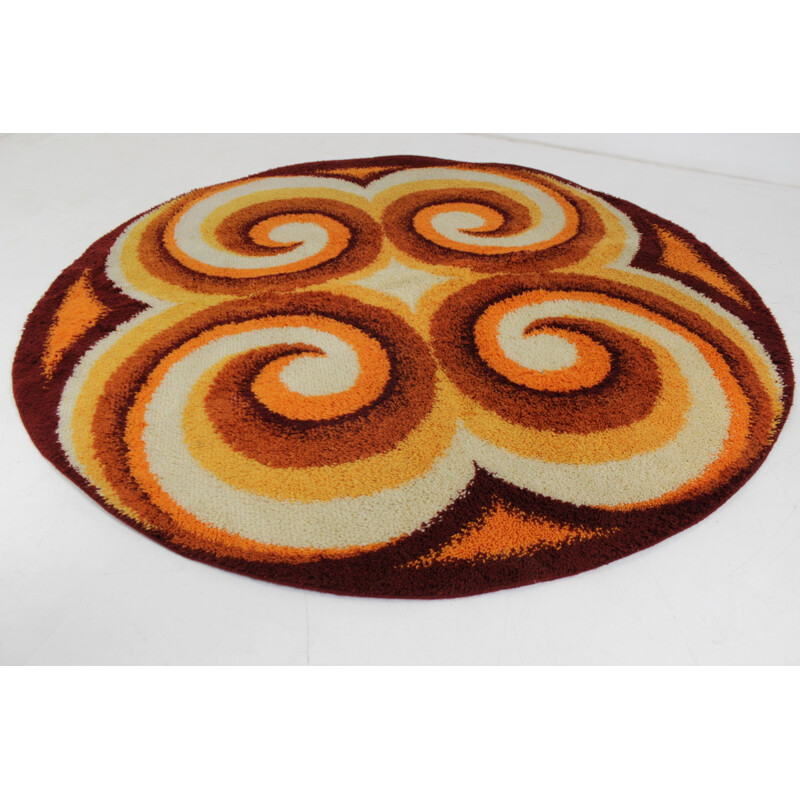Mid Century Scandinavian design round carpet - 1960s