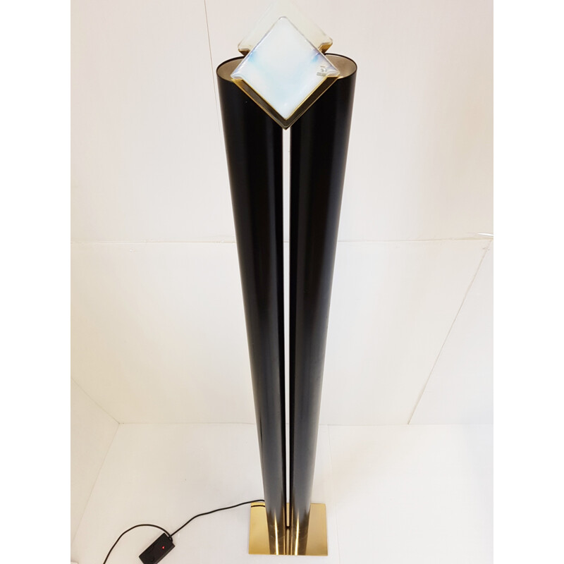 Vintage floor lamp in steel and Murano, Italy 1970