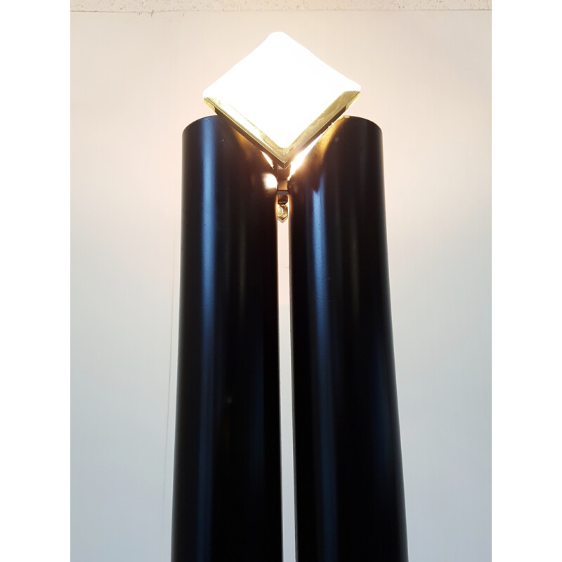 Vintage floor lamp in steel and Murano, Italy 1970