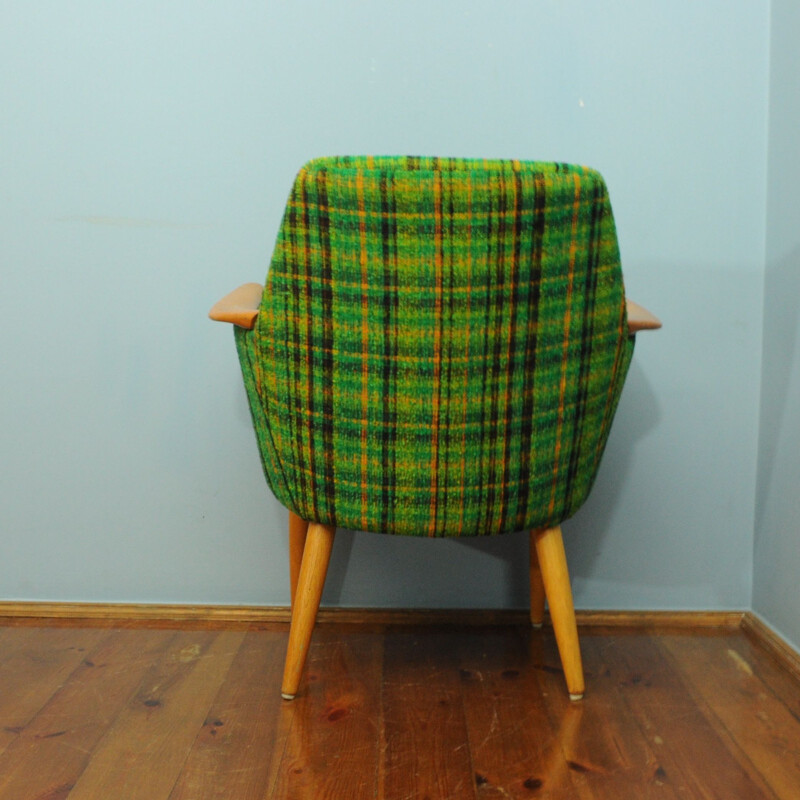 Fauteuil vert vintage danois - 1960