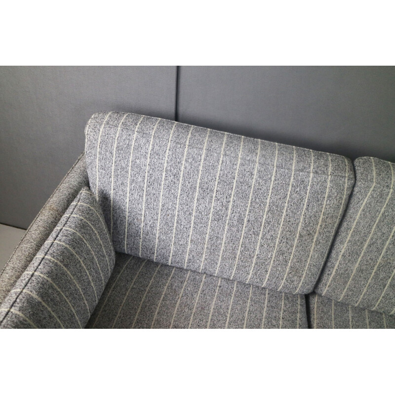 Vintage Danish of 3 Seater Sofa With Pinstripe Upholstery - 1970s