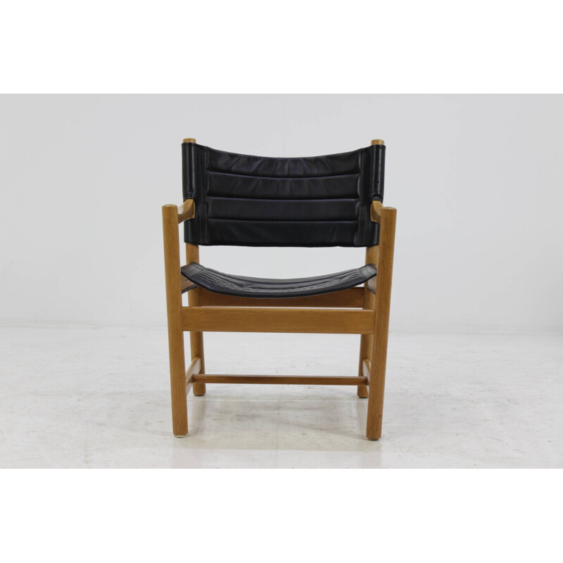 Pair of Danish Black Leather Armchairs by Ditte and Adrian Heath - 1960s