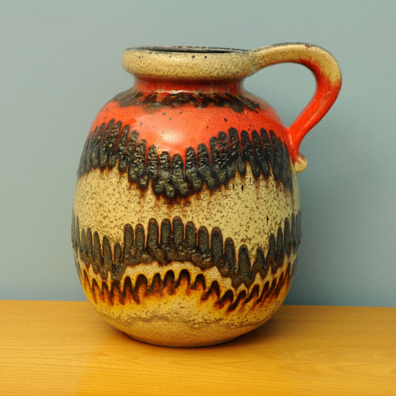 Vase en poterie vintage en céramique, Allemagne 1960