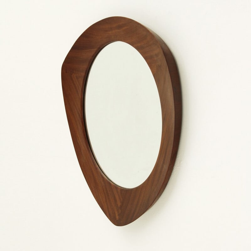 Teak frame mirror by Campo and Graffi for Home - 1950s