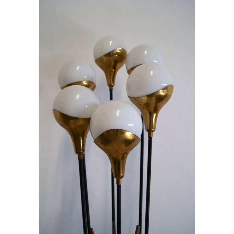 Stilnovo Floor Lamp with Opaline Globes - 1950s