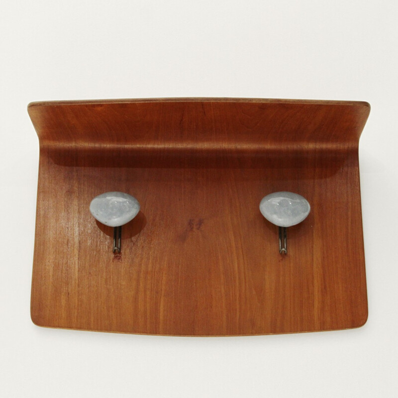 Plywood and glazed ceramic hanger by Campo e Graffi for Home - 1950s