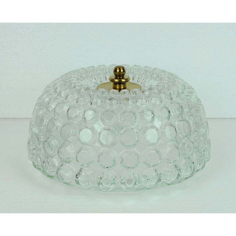 Vintage limburg bubble glass ceiling lamp sconce by Glashütte Limburg - 1960s