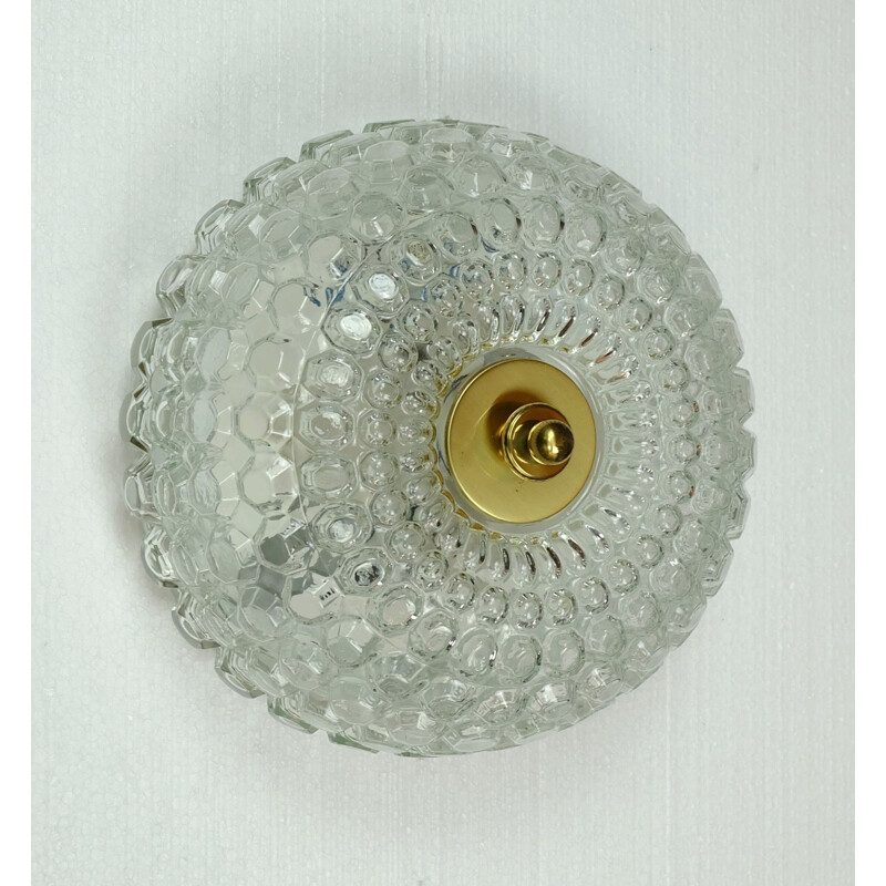 Vintage limburg bubble glass ceiling lamp sconce by Glashütte Limburg - 1960s