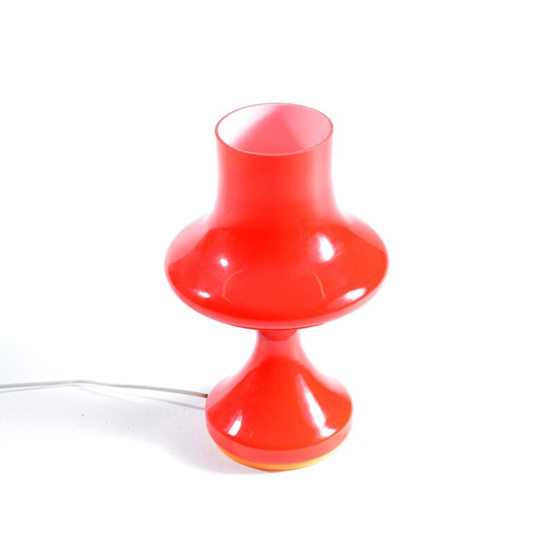 Red Glass Table Lamp by Stefan Tabery for OPP Jihlava - 1960s