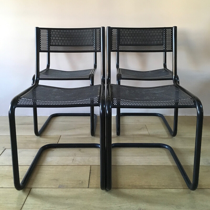 Vintage set of 4 italian chairs - 1970s