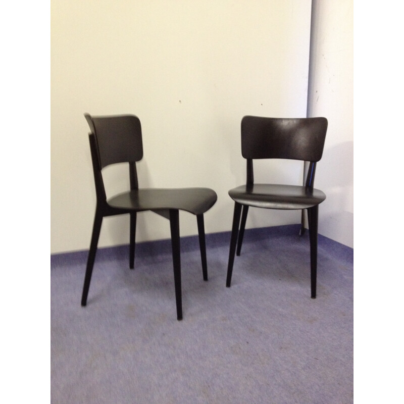 Pair of black chairs "Kreuzzargen", Max BILL - 1950s