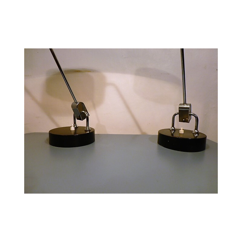 Pair of office lamps by André Mounique & Alain Jujeau for Jumo - 1970s