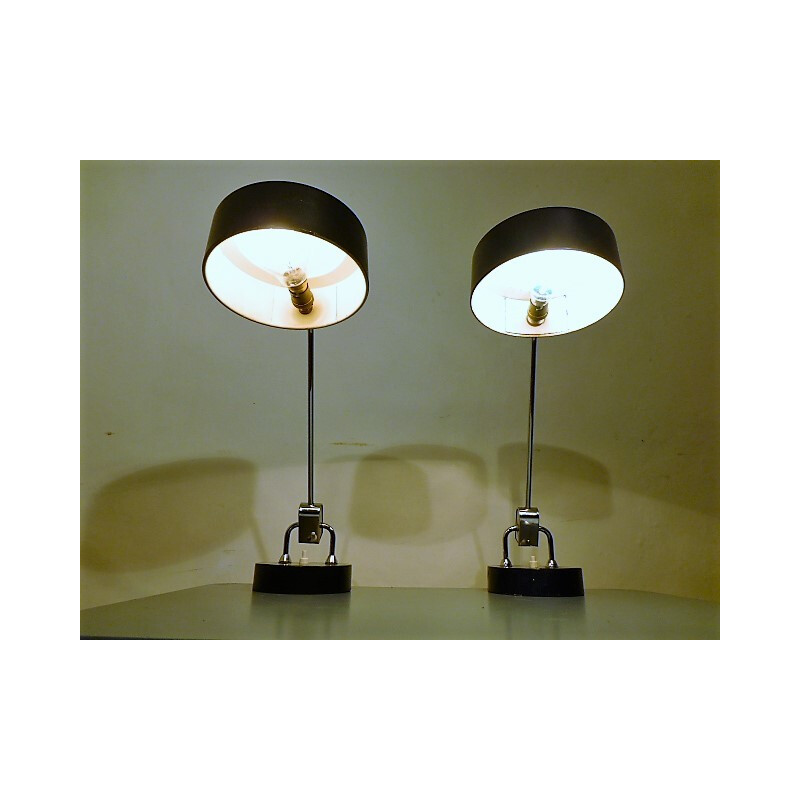 Pair of office lamps by André Mounique & Alain Jujeau for Jumo - 1970s