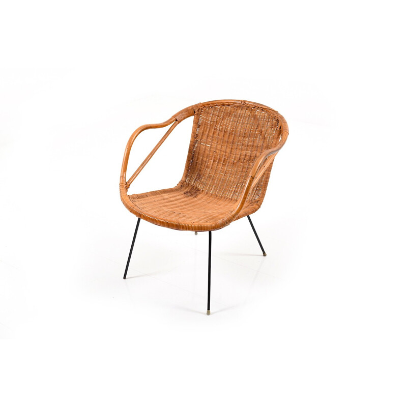 Vintage Danish Basket Chair - 1940s