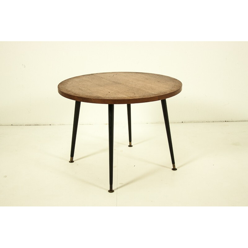 Round teak coffee table - 1950s