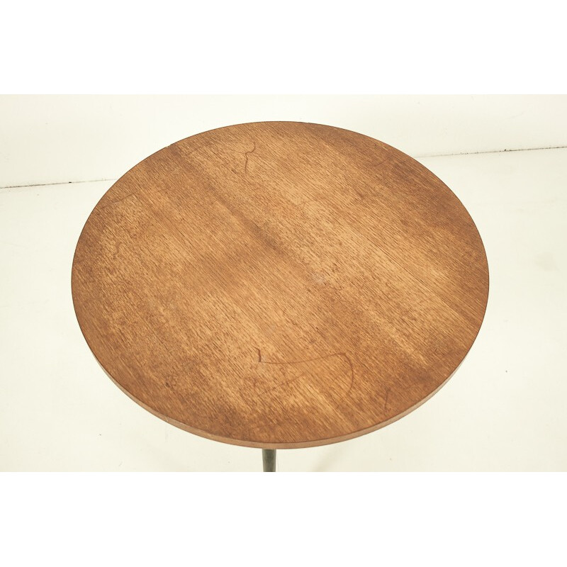 Round teak coffee table - 1950s