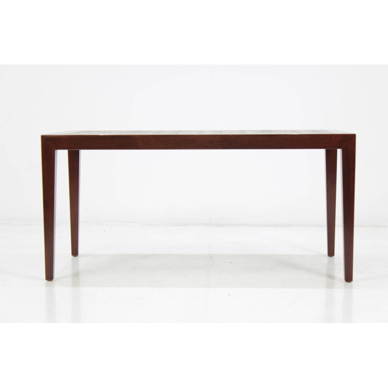 Teak and Ceramic Coffee Table by Severin Hansen For Haslev - 1960s