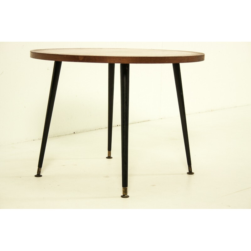 Table basse ronde en teck - années 50