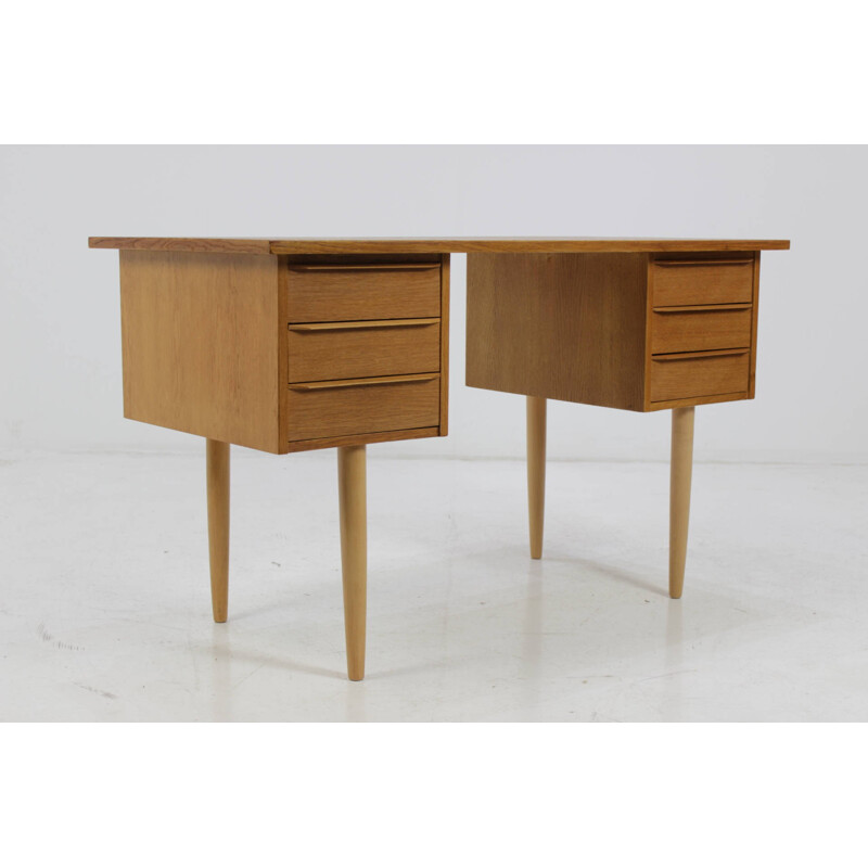 Vintage Danish oak writing desk - 1960s