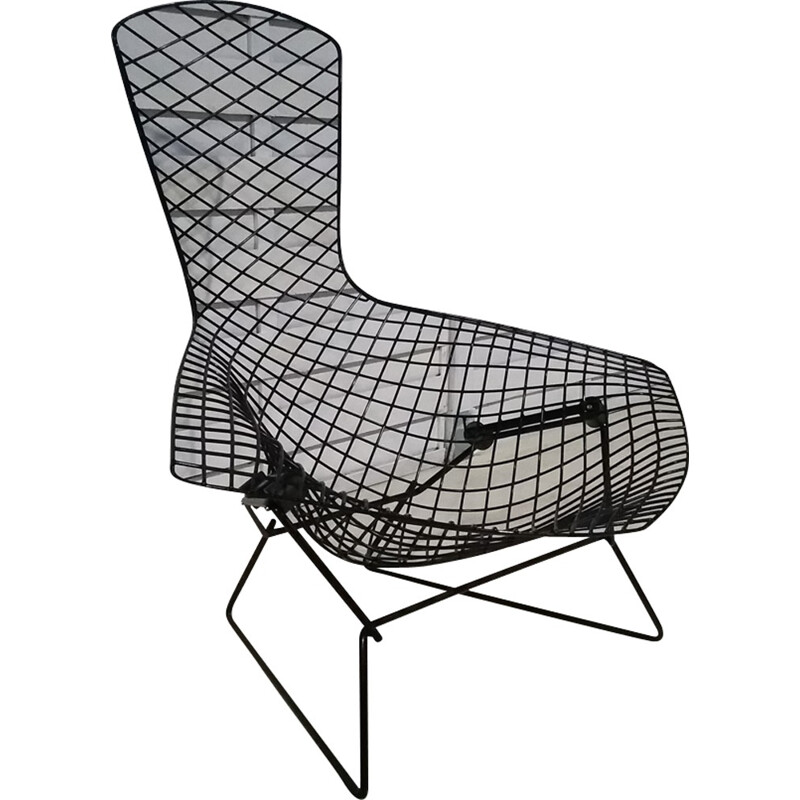 Black vintage "Bird" chair by Harry Bertoia for Knoll - 1970s