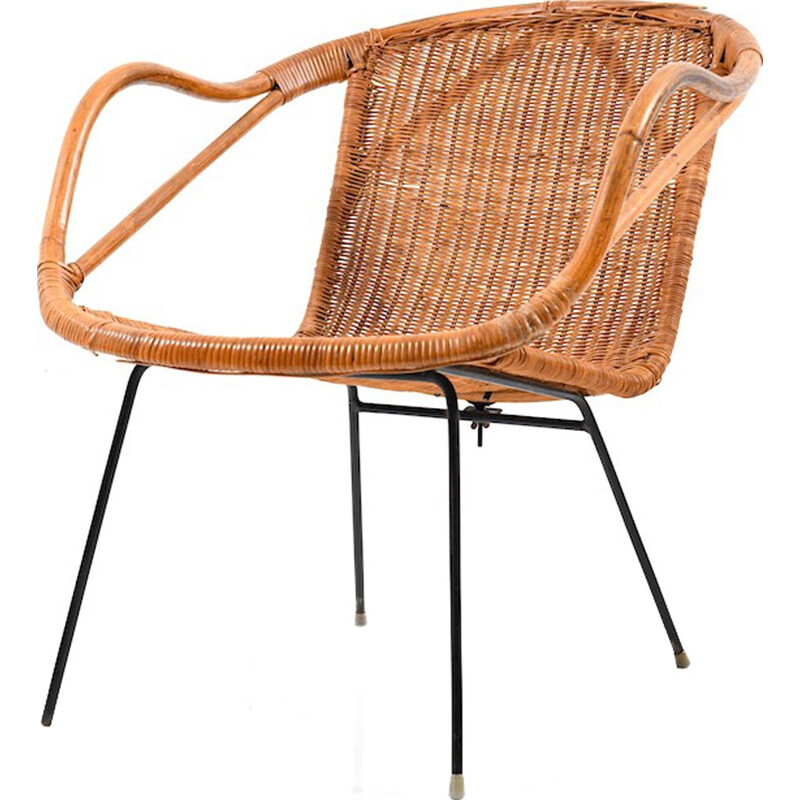 Fauteuil danois Basket vintage - 1940