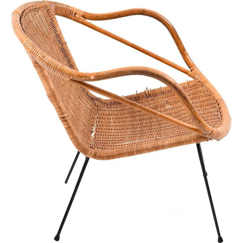 Vintage Danish Basket Chair - 1940s