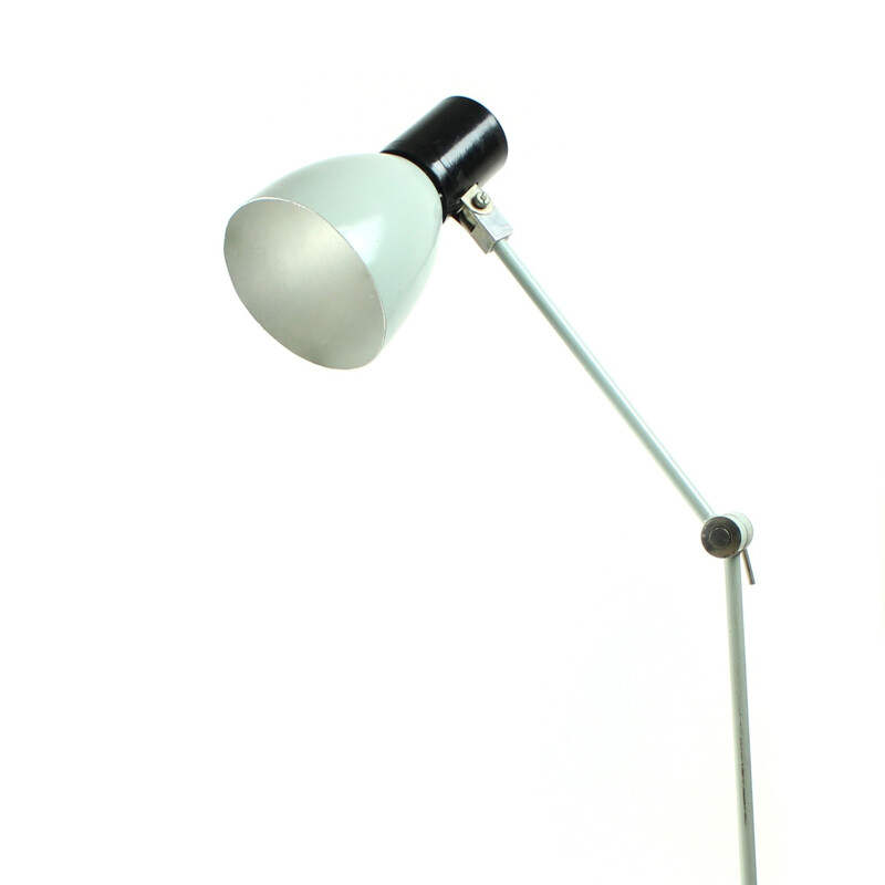 Lampe de table vintage industrielle grise, Tcheque 1960