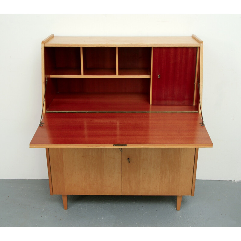 Vintage German Secretary in ash - 1960s 