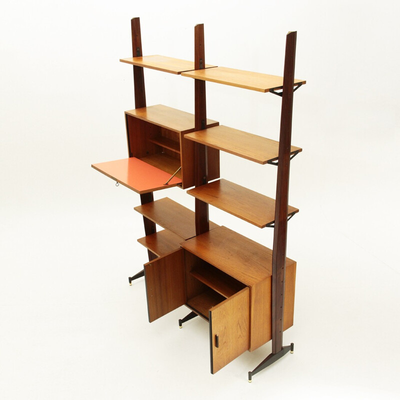 Italian teak wall unit - 1960s