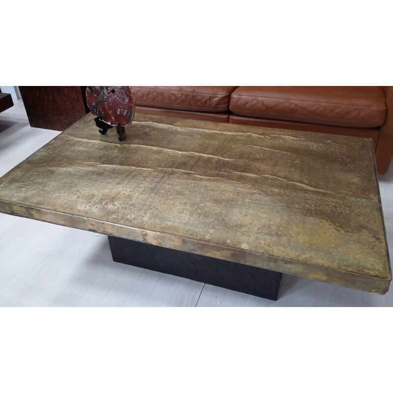 Hammered copper coffee table - 1970s
