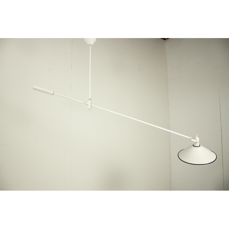 White counterbalance ceiling lamp, J.J.M. HOOGERVORST - 1970s 