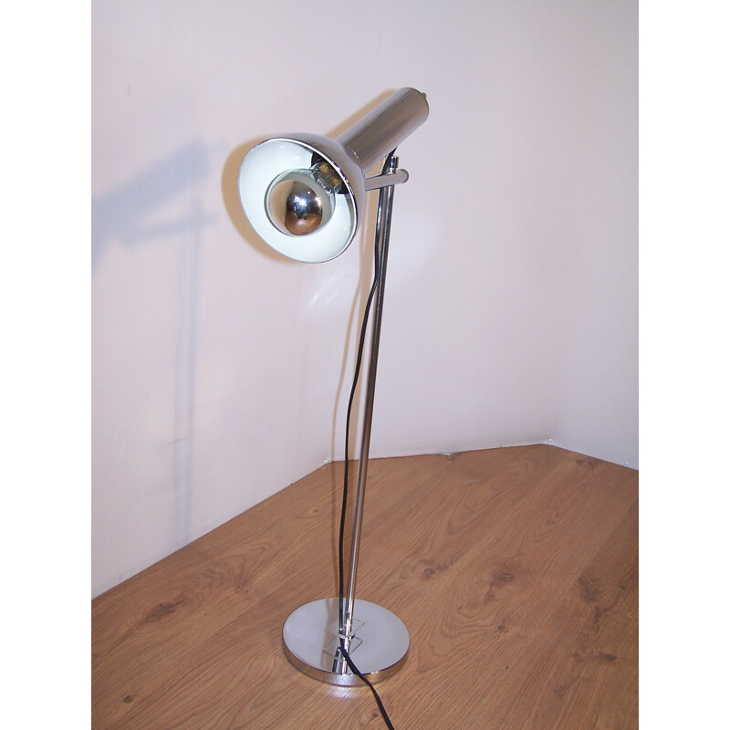 Vintage Floor Lamp Chromed Metal -1960s