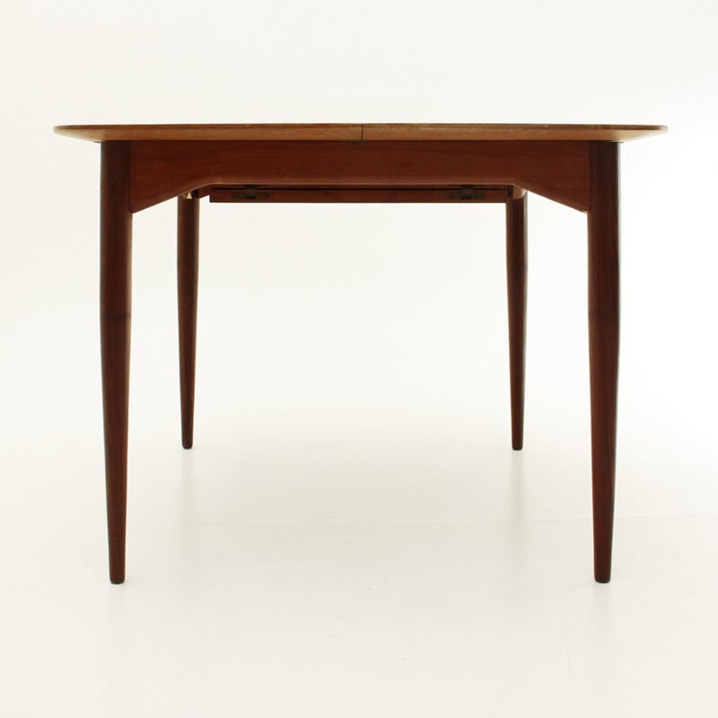 Italian teak extendable dining table with brass handle - 1950s