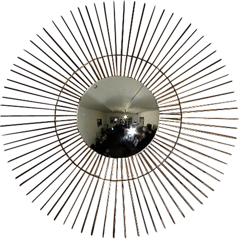 Vintage Gold Sun Mirror - 1960s