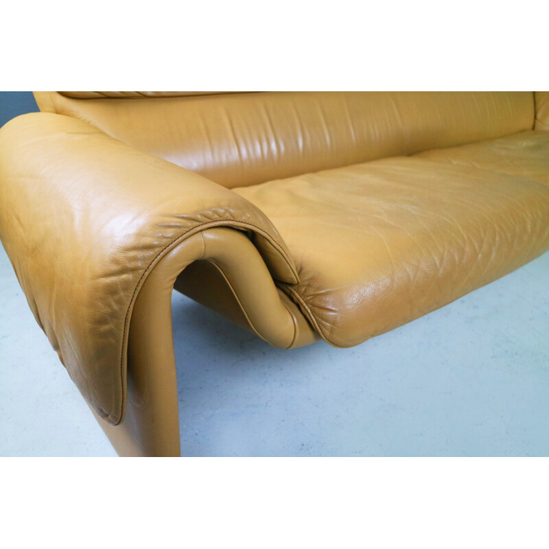 Pair of Swiss leather sofas by De Sede - 1970s