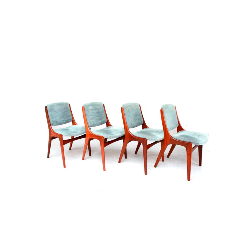 Set of 4 Mahjongg chairs - 1960s